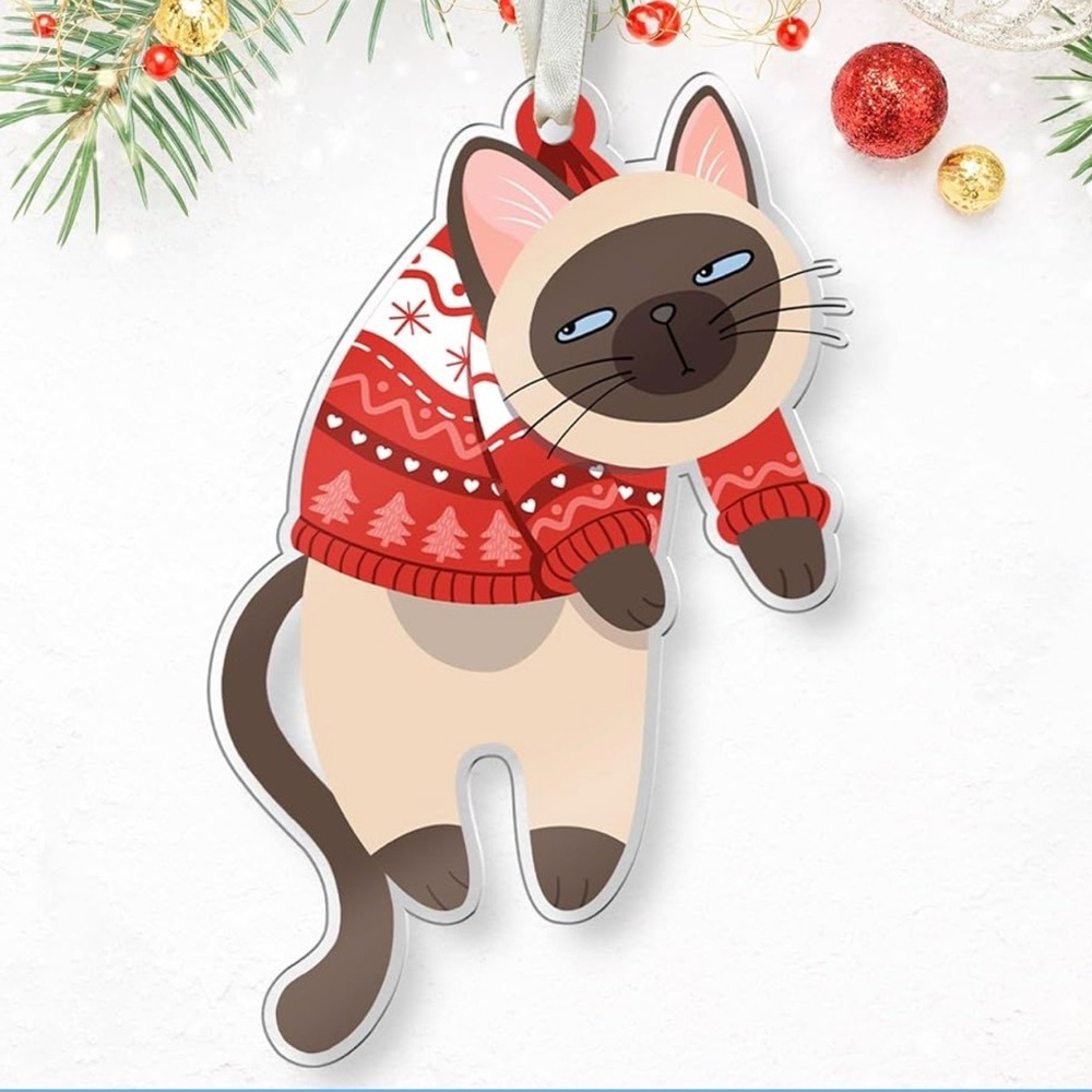 Siamese Cat Christmas Ornament 
Cat Lover Cats Ornaments for Christmas 
NIB
